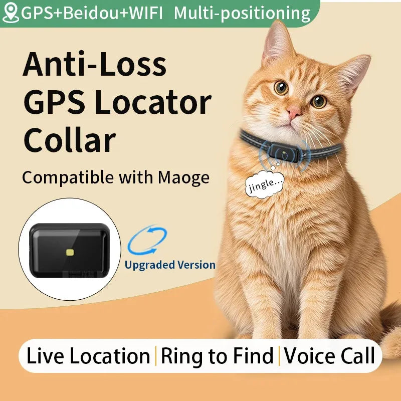 Smart 4G GPS Pet Tracker Collar with Voice Call and Geo Fence. Waterproof, Rechargeable