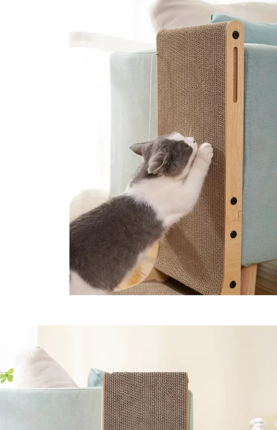 L-Shaped Cat Scratcher Board with Furniture Protection Design - Small