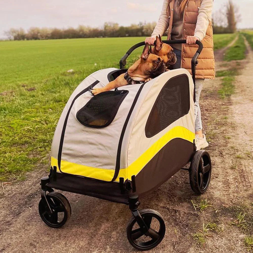 Premium Heavy Duty Pet Stroller with 4 Wheels and Brake - Foldable (Small)