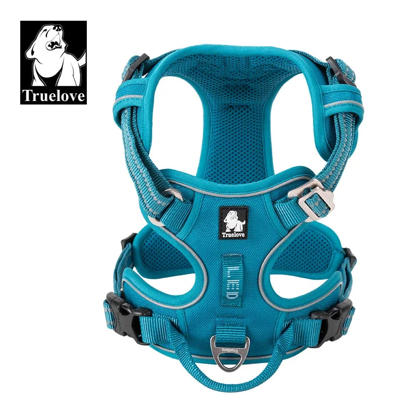 Dog Harness with Breathable Mesh Padding and reflective trim - Adjustable Lightweight Fit, Fuchsia, size L