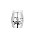 Mini Memorial Urn Tree of Life Aluminium Alloy Lightweight Keepsake Holder - Silver