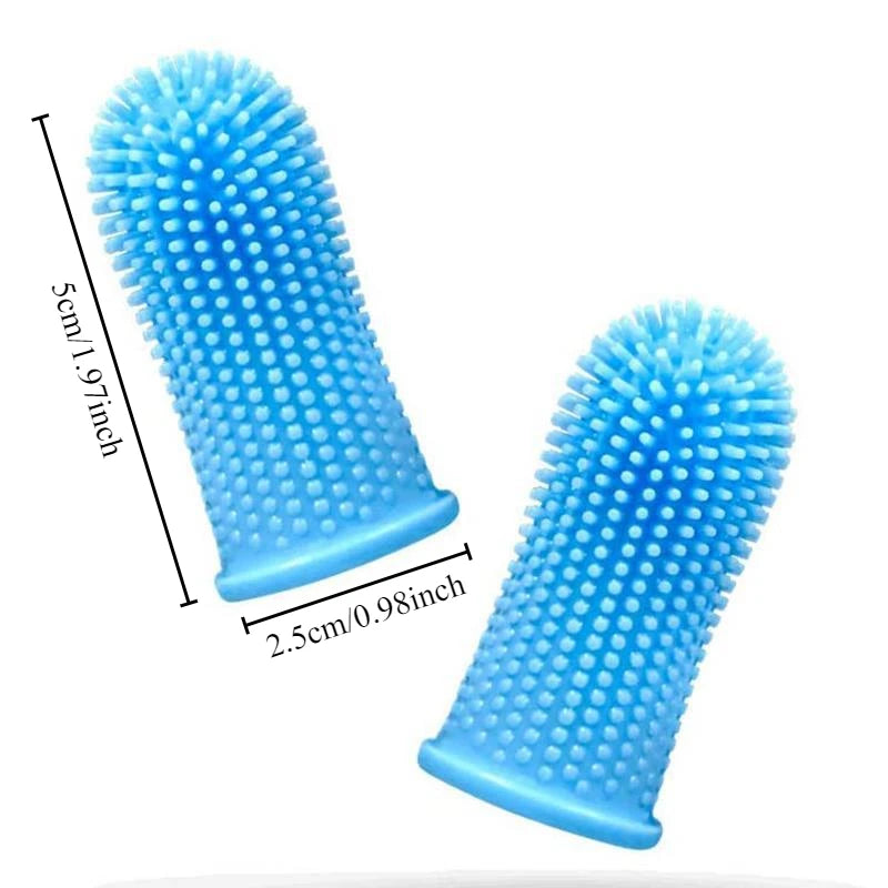 Soft Silicone Finger Toothbrush for Dogs and Cats 360 Degree Cleaning with Case