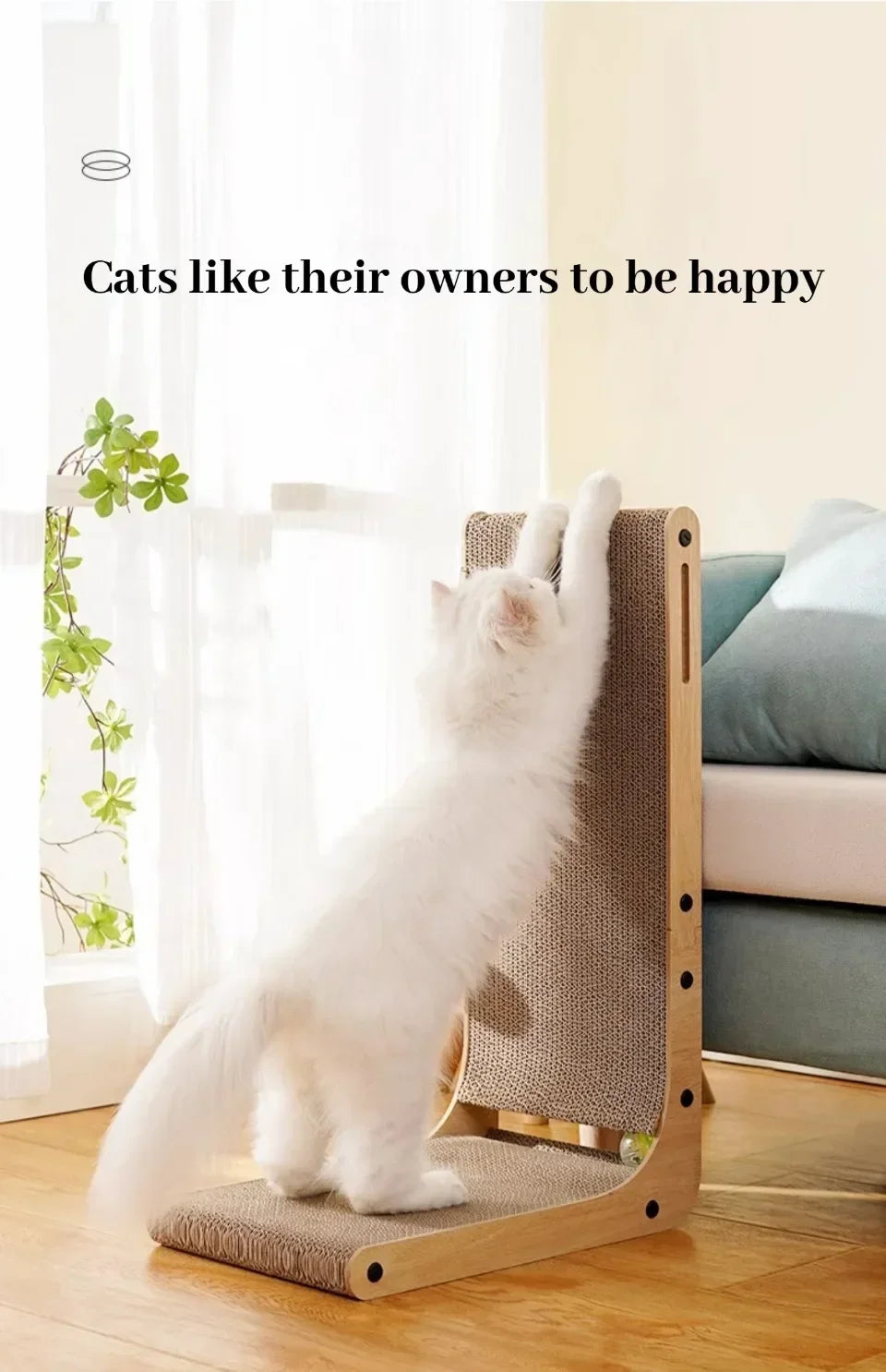 L-Shaped Cat Scratcher Board with Furniture Protection Design - Large