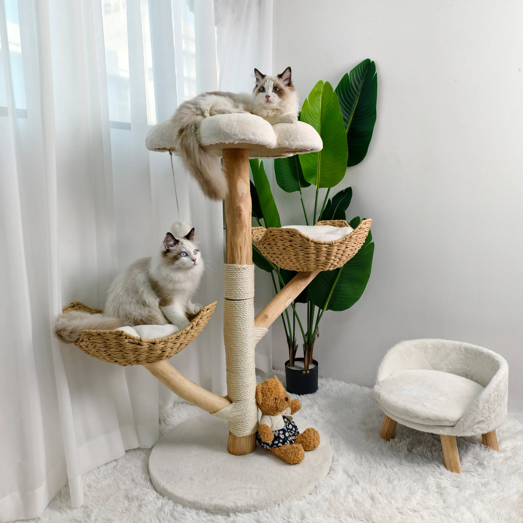 Cat Tree with Sisal Scratching Post and Removable Washable Mats