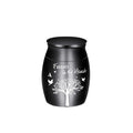 Mini Memorial Urn Tree of Life Aluminium Alloy Lightweight Keepsake Holder - Black
