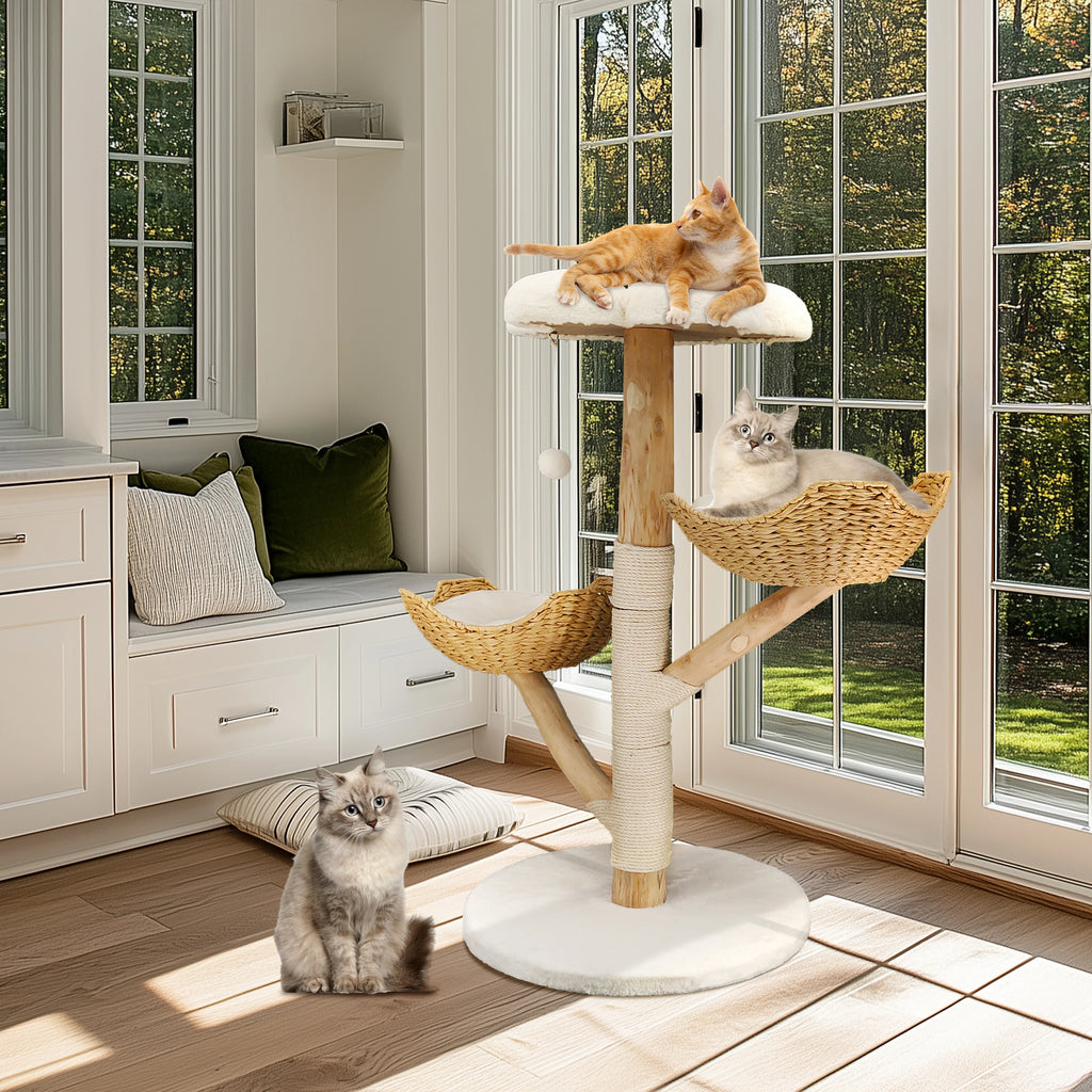 Cat Tree with Sisal Scratching Post and Removable Washable Mats