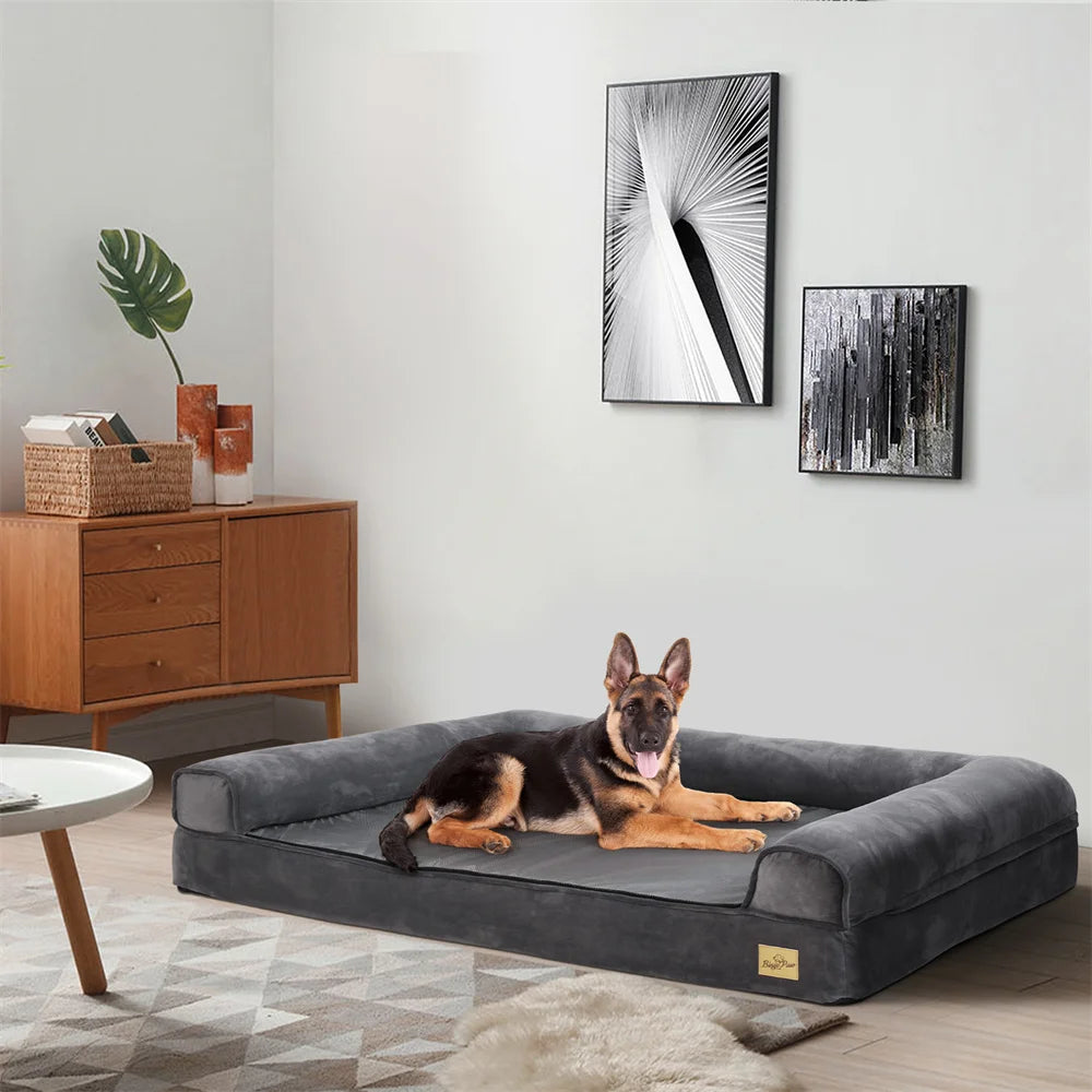 Orthopedic Memory Foam Dog Bed Sofa with Removable Waterproof Cover - 2XL 120x90x20 cm