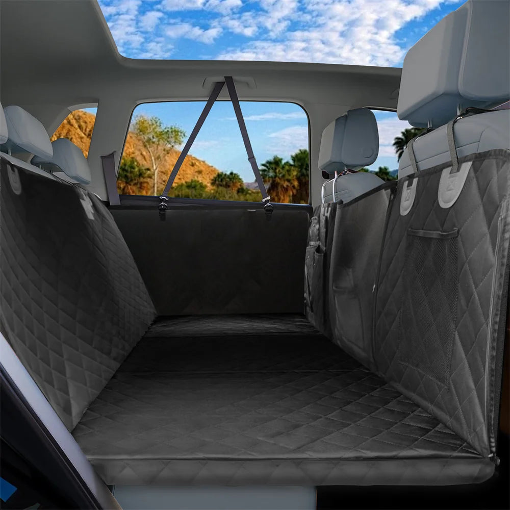 Waterproof Dog Back Seat Hammock Cover with Side Flaps and Storage Pocket (max 100kg)