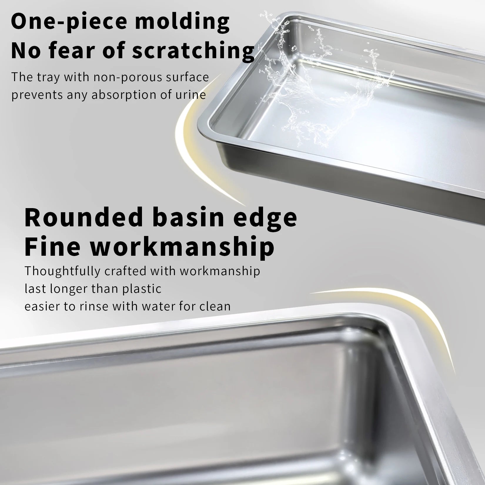 Cat Litter Box with Lid Front Entry Top Exit Stainless Steel Base Foldable Design. easy clean and scoop included