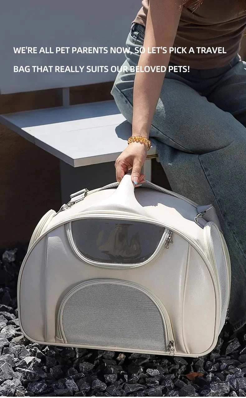 Soft Sided Expandable Pet Carrier Backpack with Ventilated Panels