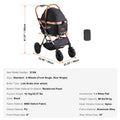 Foldable Pet Stroller with Storage Basket and Safety Tether - Up to 30kg