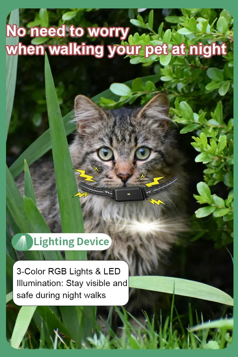 Smart 4G GPS Pet Tracker Collar with Voice Call and Geo Fence. Waterproof, Rechargeable