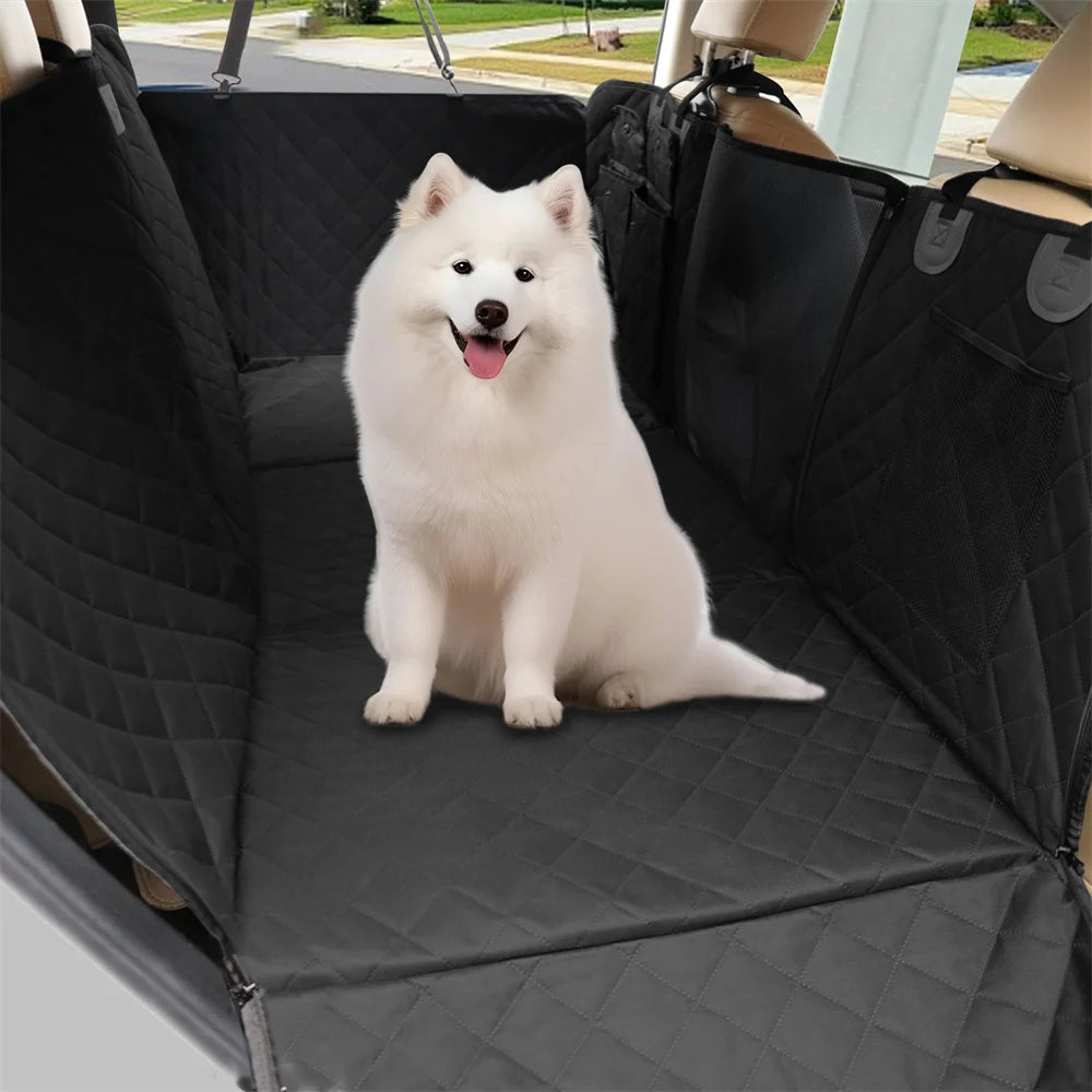 Waterproof Dog Back Seat Hammock Cover with Side Flaps and Storage Pocket (max 100kg)