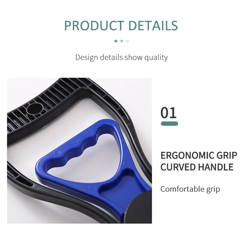 Foldable Dog Poop Scooper Long Handle Heavy Duty Jaw Clamp, Non Stick, Easy Clean