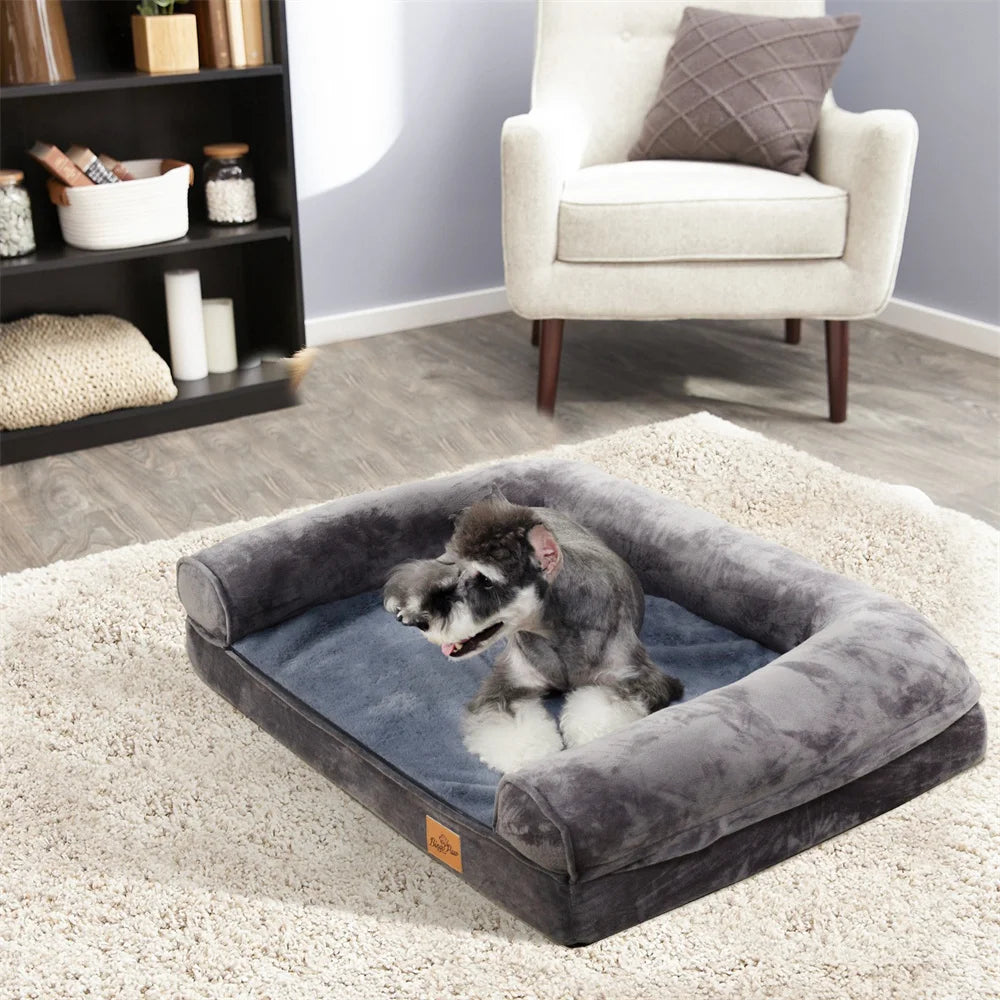 Orthopedic Memory Foam Dog Bed Sofa with Removable Waterproof Cover XL 120x90x20 cm